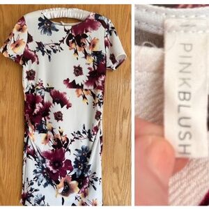 Pink blush floral maternity dress L